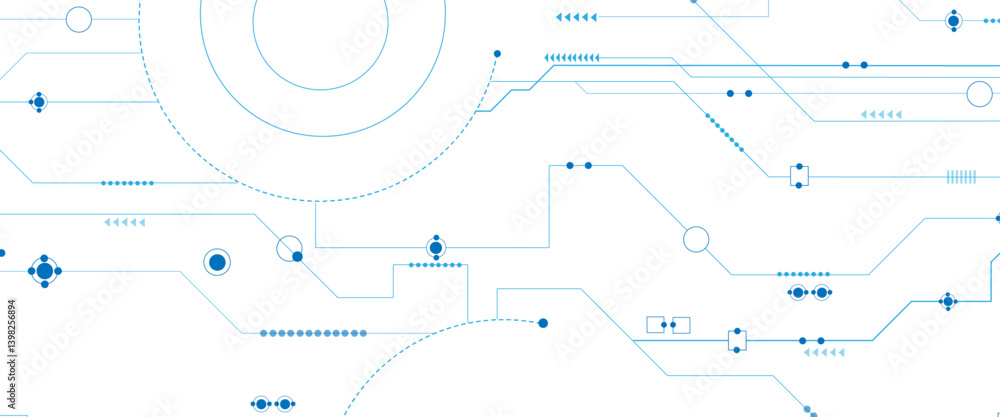 Poster technology blue circuit diagram concept. vector abstract technology on white background.
