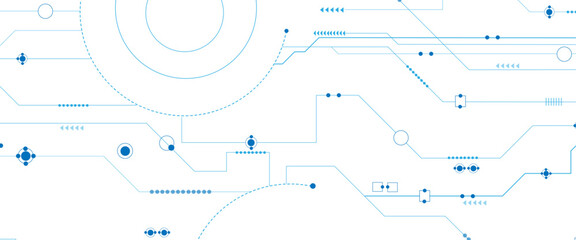 Technology blue circuit diagram concept. Vector abstract technology on white background.