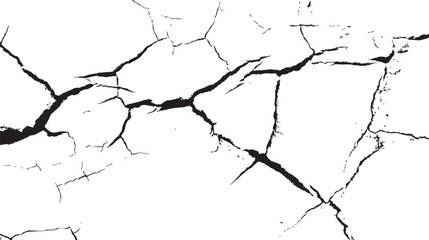 Sketch crack texture. Ground cracks, breaks on land surface from earthquake. old wall background crack vector.	