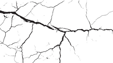 Earth cracks texture on isolated vector background. black lightning bolts. Earth crack.	