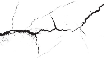 Sketch crack texture. Ground cracks, breaks on land surface from earthquake. old wall background crack vector.	