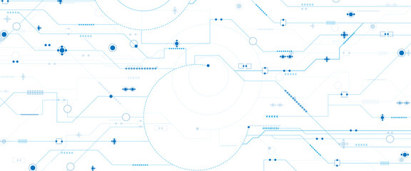 Vector design motherboard or circuit board on white background. Abstract modern engineering, science, computer technology.