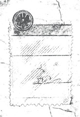 Backside of old postcard with dirty stain. old French postcard. Back of an old postcard isolated on white