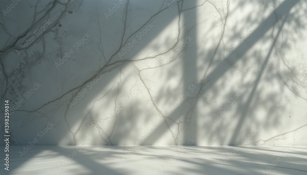 Poster natural light patterns creating intriguing shadows on textured wall indoor setting photography moder