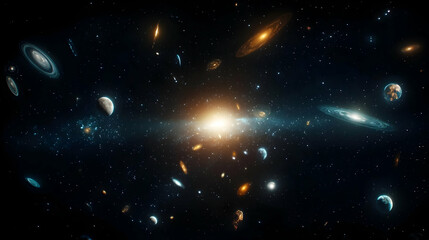 Obraz premium Vast Collection Of Galaxies And Stars In Outer Space