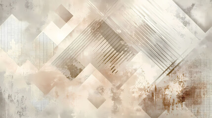 Muted Geometric Pattern with Pale Brown and Champagne Tones