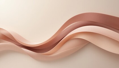 Obraz premium Flowing abstract waves in soft earth tones digital artwork modern design minimalist environment aesthetic viewpoint visual concept for interior inspiration