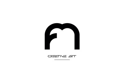 MF, FM, M, F abstract letters logo monogram