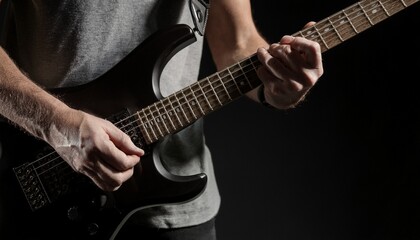 Fototapeta premium A person playing an electric guitar