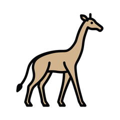 Fototapeta premium outline of a giraffe walking vector on white background