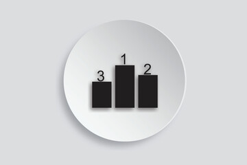 Vector podium icon representing first, second, and third place rankings in competitions or events.