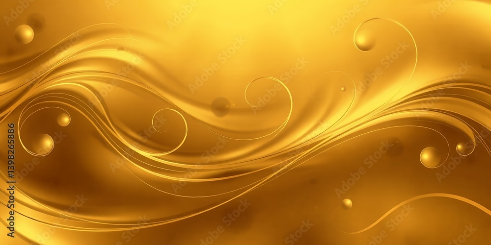 Aufkleber abstract golden background with swirls and spheres creating a luxurious and elegant design pattern