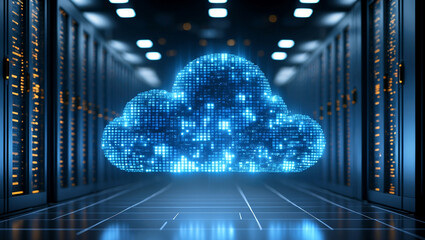 Vibrant digital cloud symbolizing advanced data storage technology