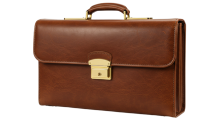 Isolated leather briefcase
