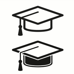 Black graduation cap with tassel and diploma, books representing academic success in education