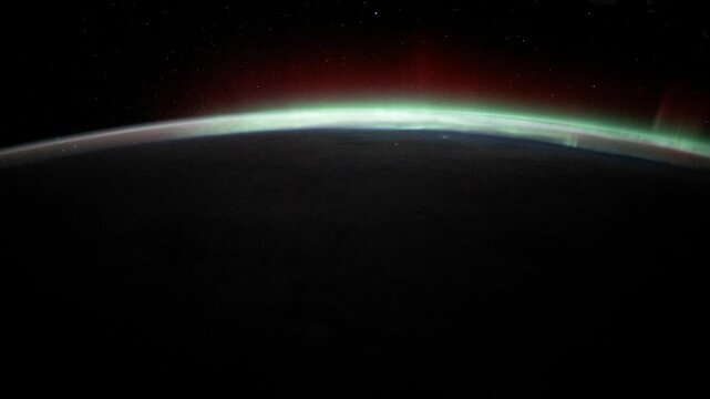 Aurora Borealis over Canada as seen from the International Space Station. Elements of this clip furnished by NASA.