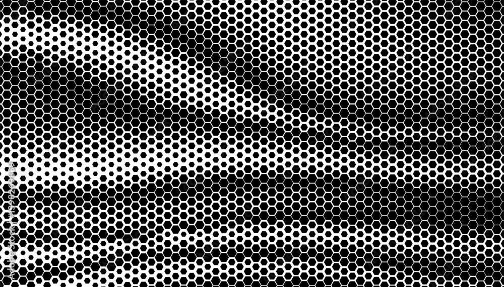 Poster black and white abstract geometric pattern with hexagon shapes for modern background and jersey desi
