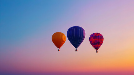 Obraz premium Pixelated Hot Air Balloons At Sunset