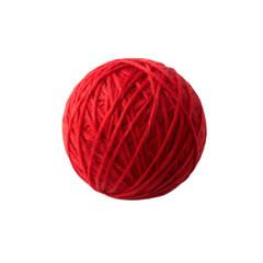 Red ball of yarn a crafting supply for knitting and crochet isolated isolated on transparent background