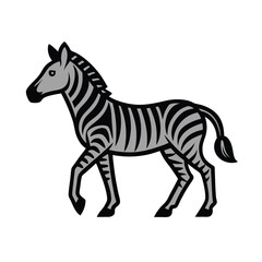 outline of a zebra walking vector on white background