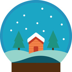 winter landscape with house