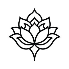 outline of a flower pattern tattoo vector on white