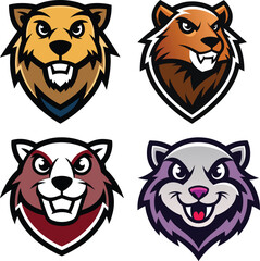 Gopher head mascot logo design vector