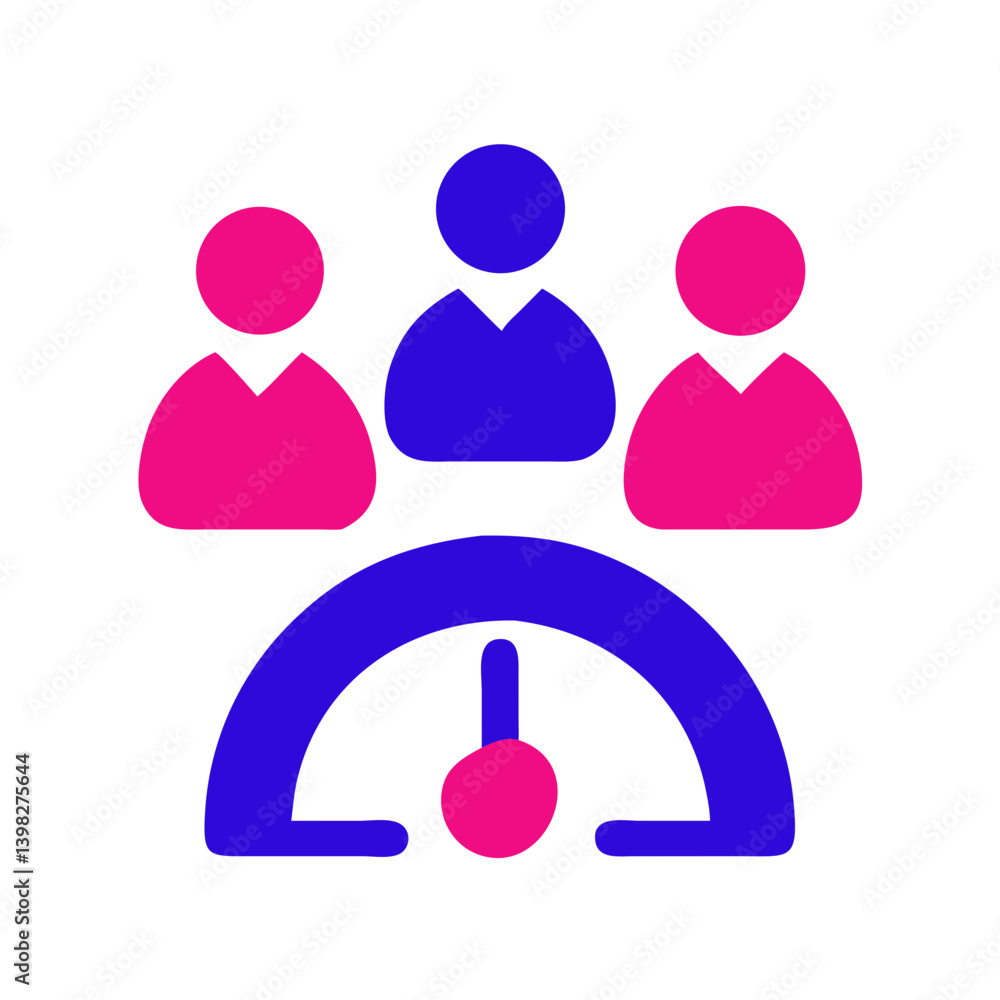 Poster team performance icon representing collaboration and metrics