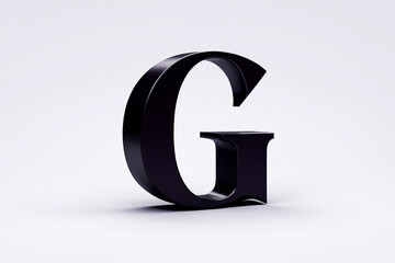 Stylized Purple 3D Capital G on Clean White Studio Background