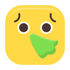 Sneezing Face Flat Icon
