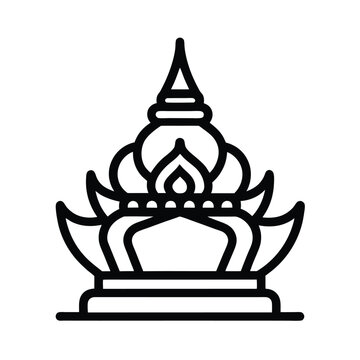 outline of thailand culture chada crown vector