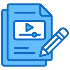 Content Creation Icon Business Opportunity and Planning Management Blue Fill Design Vector Concept