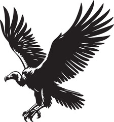 Turkey Vulture silhouette icon vector illustration on white background