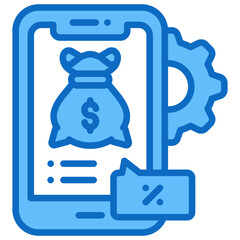 Fintech Icon Business Opportunity and Planning Management Blue Fill Design Vector Concept