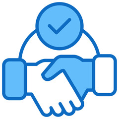 Partnership Icon Business Opportunity and Planning Management Blue Fill Design Vector Concept