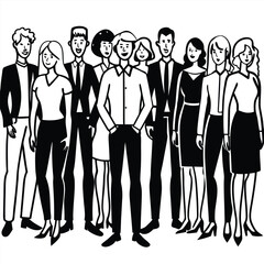 "Silhouettes of People in Various Poses &ndash; Walking, Standing, Talking, Urban Crowd, Vector Illustration"