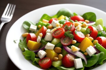 salad with vegetables and cheese