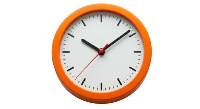 Isolated Orange Wall Clock