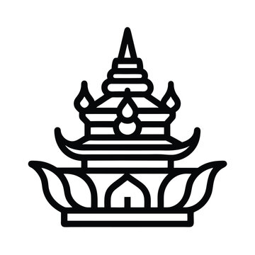 thailand cultural chada crown outline vector