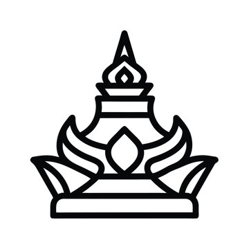 outline of traditional thailand chada crown vector