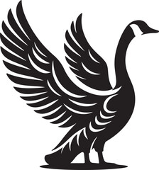 Canada Goose silhouette icon vector illustration on white background