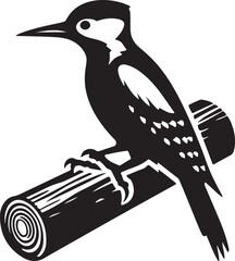 Naklejka premium Woodpecker silhouette icon vector illustration on white background