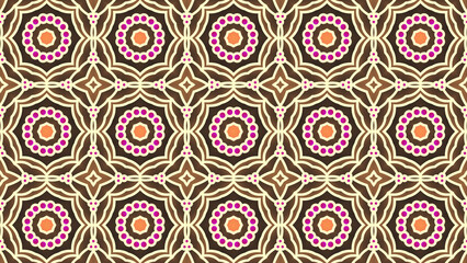 Elegant mandala pattern with floral details in warm brown and orange colors perfect for invitations and backgrounds.