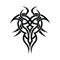 outline of a tribal pattern tattoo design on white