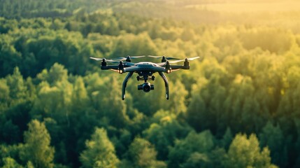 Fototapeta premium A high-tech military drone surveying an area from the air