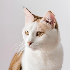 cat white background 