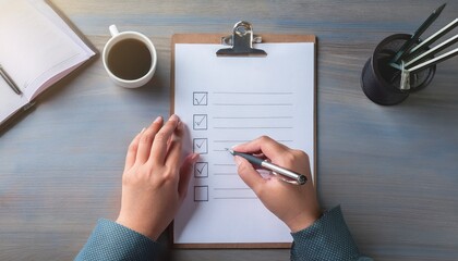 Handwritten checklist