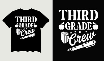 Third grade crew quotes t-shirt svg design