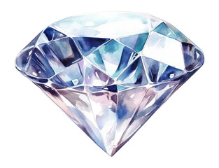 PNG Diamond illustration watercolor gemstone.
