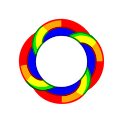 Obraz premium Rainbow Unity Circle Pride Icon – Harmonious Linear LGBTQ+ Symbol for Pride Month on White Background